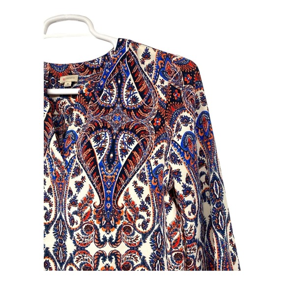 Cremieux Womens Blouse Multicolor Tunic Long Sleeve V Neck Pullover Medium - Picture 3 of 8